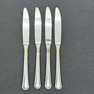 Pfaltzgraff GOLDEN PROVIDENCE Dinner Knife Stainless Gold Accent Set of 4